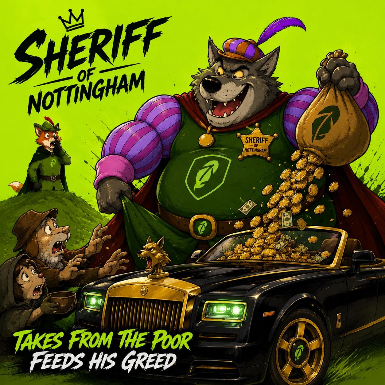 Sheriff of Nottingham — takes from the poor, feeds his greed